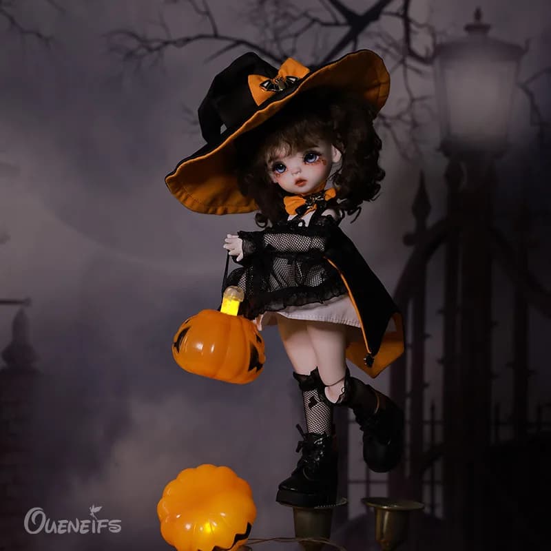 Hugo BJD 1/6 Art Doll 26.5cm In abito di garza nera e papillon giallo YOSD Fantasy Resin Toys
