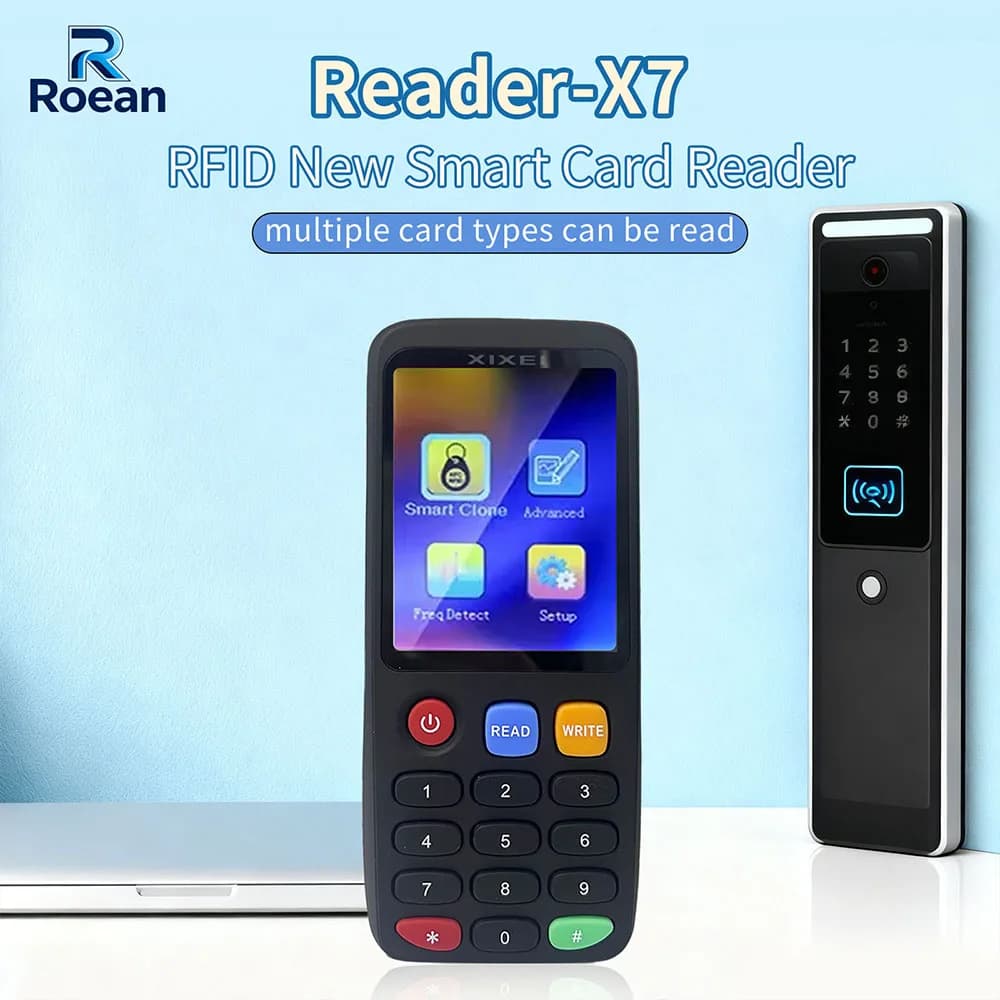 X7 Handheld RFID Reader 125Khz 13.56Mhz IC ID NFC Chip Programmer CUID T5577 Tag Clone Copy Multi-frequency Card Copy