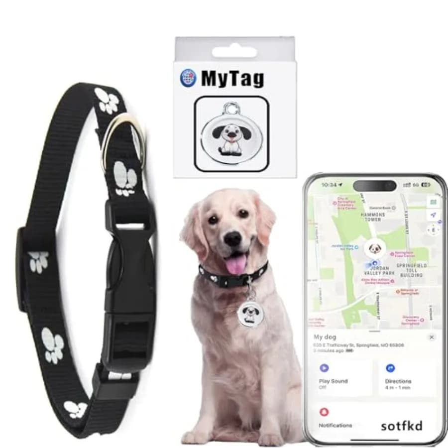 Localizzatore GPS per Cani - Collare GPS per Cani - Tracker per Animali Domestici Universale Android e iOS Senza Canone Mensile Impermeabile Compatibile con Ogni Dispositivo