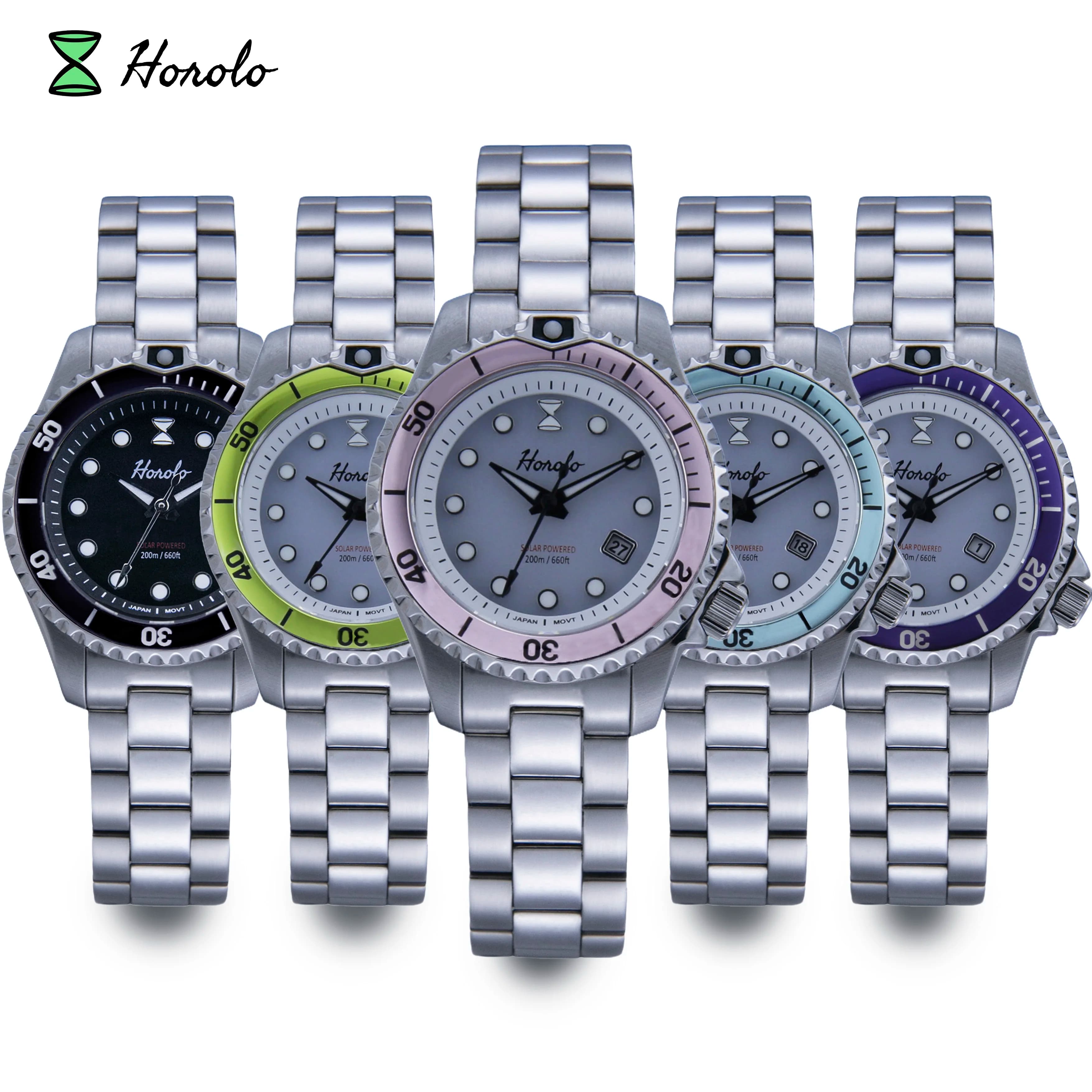 Women's Watch Horolo Japan with Solar Movement, 30mm, Small Size, Quartz, Bright, Water Resistant, Solar Powered, Luxury Watch for Ladies