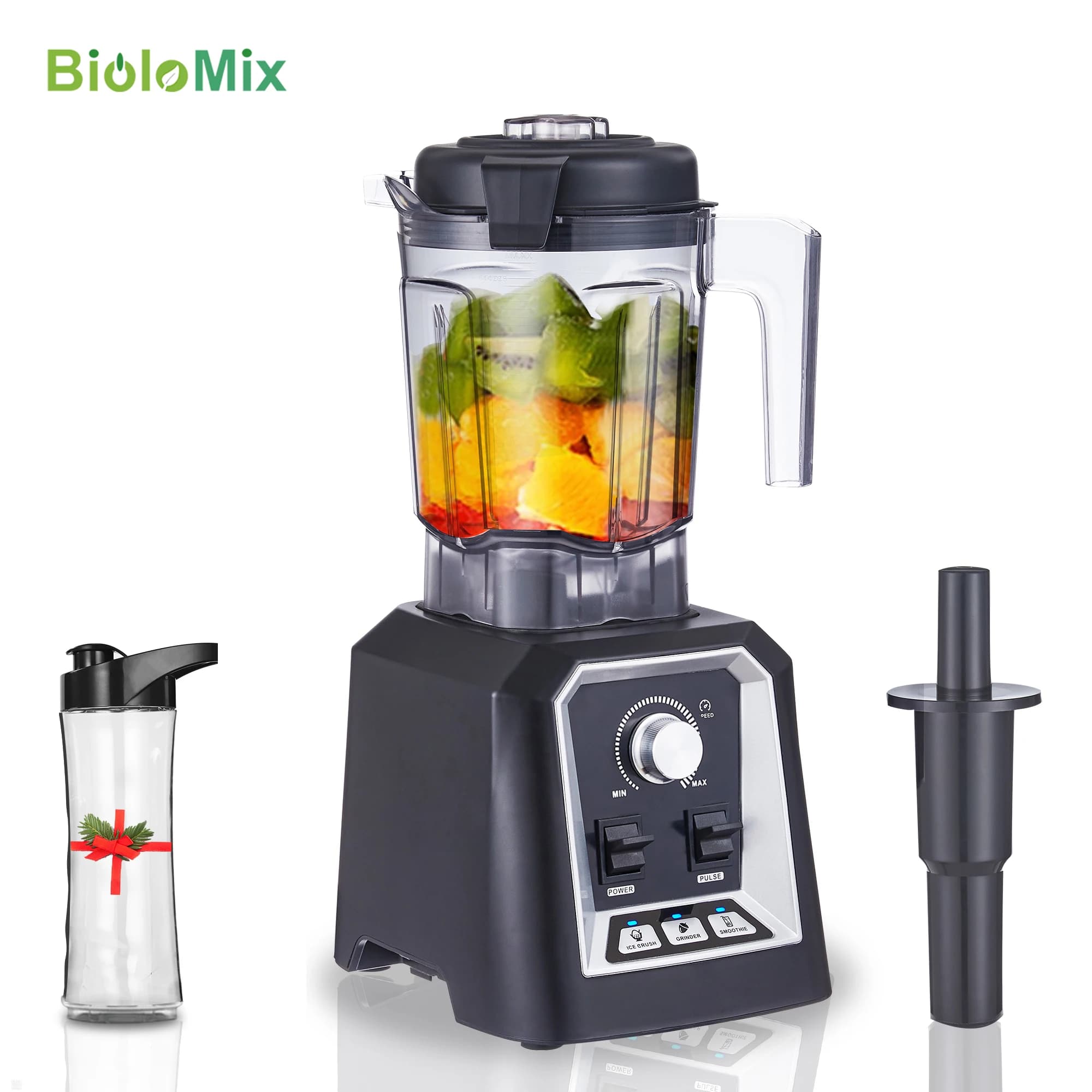 BioloMix automatic blender for professional kitchen blender BPA FREE 2L low-profile jar Mixer for food juicer