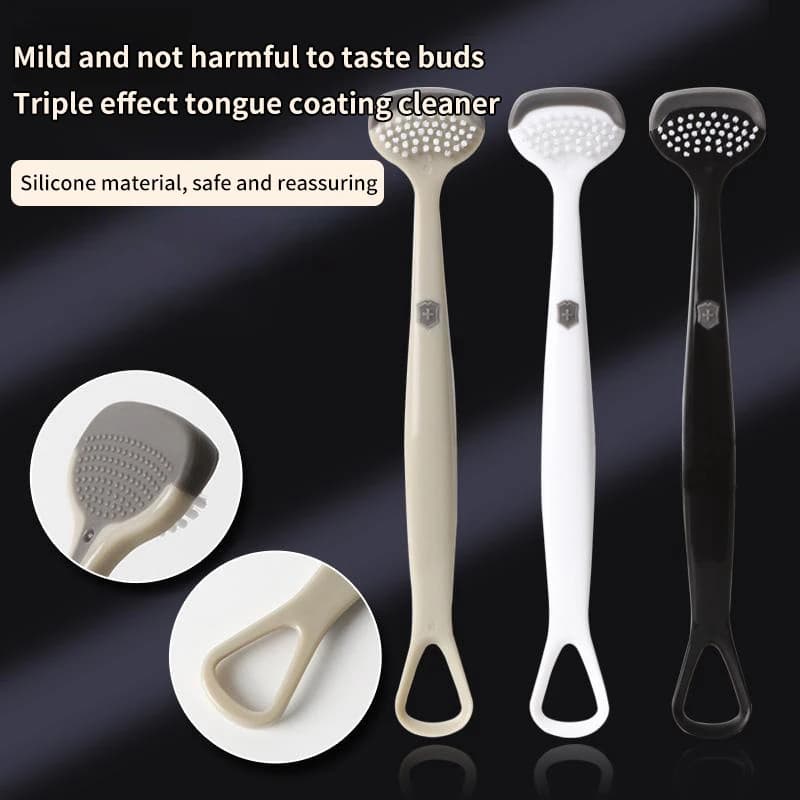 30Pcs Triple Effect Tongue Scraper Tongue Scraping Plate Oral Clean Brush Reusable Fresh Breath Oral Hygiene Care Cleaning Tool
