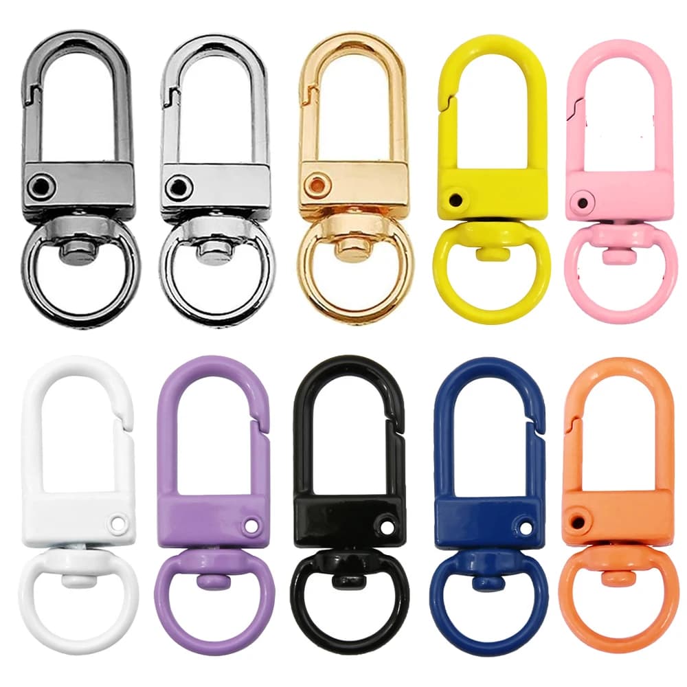 10 pcs 33mm Metal Aragosta Catenacci Cordini Girevoli Trigger Mosques for Bag FAI DA TE Keychain Rings Connector Jewelry Creation