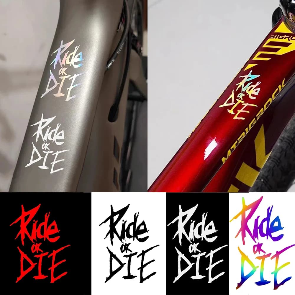 5.6 x 8 cm Adesivi per telaio bici Ride or Die Decalcomanie per tubo superiore per telaio decorativo per bicicletta MTB Accessori per moto per auto