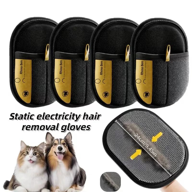 Animal hair removal gloves in 2 pieces – Double-sided cat brushes, anti-loss fur toeke gloves, sleeping instruments