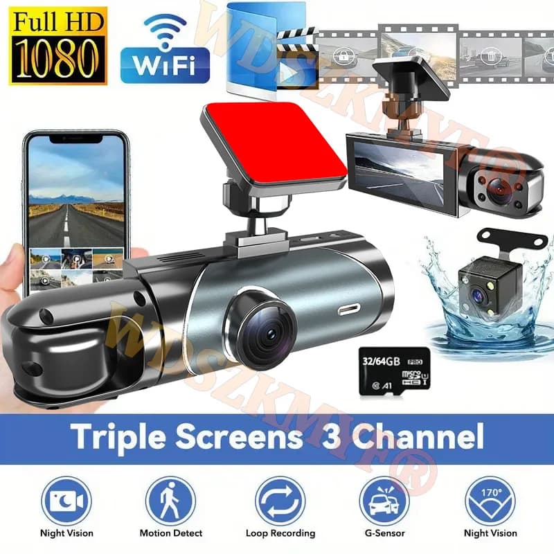 2/3 Dash Cam Camera for Auto DVR 1080P WIFI APP Auto Dvr Video Camera for Rear View G-Sensor Black Box Car Accessories