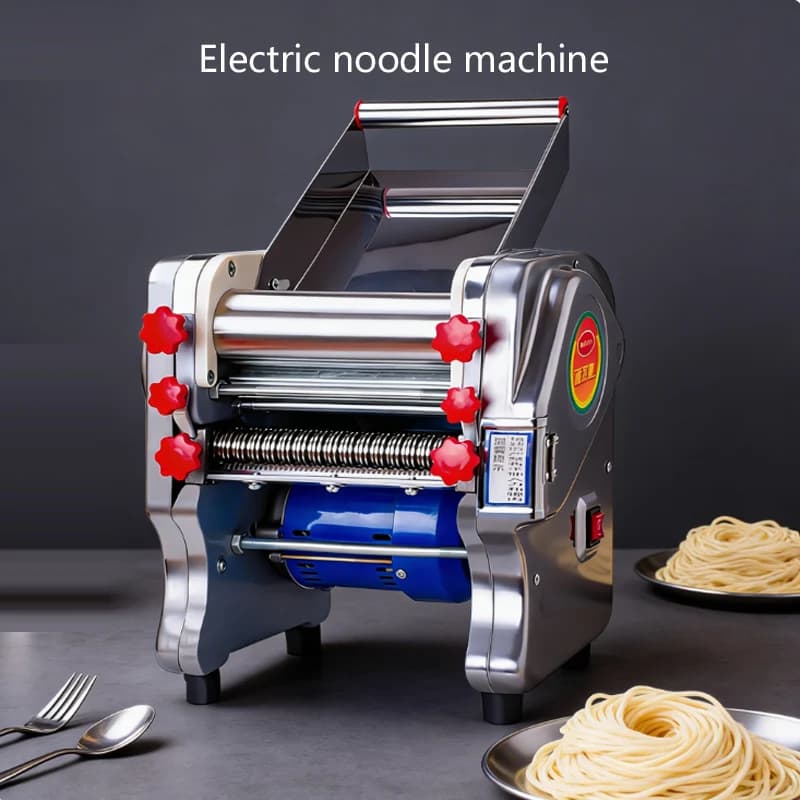 Macchina Elettrica per Pasta Fresca, Piccola Pressa per Noodles Domestica in Acciaio Inossidabile, Tagliapasta e Rullo per Dumpling