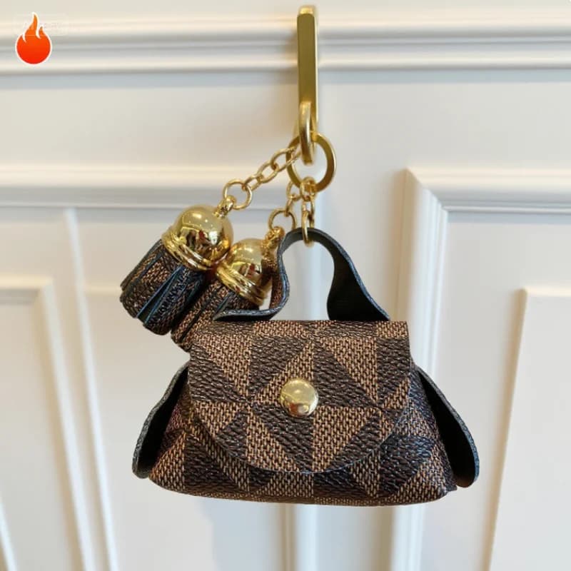 Graziosa Mini Borsa in Pelle, Portamonete, Custodia per Auricolari, Borsa Portaoggetti, Ciondolo a Fiore, Porta Carte e Chiavi, Borsa da Donna