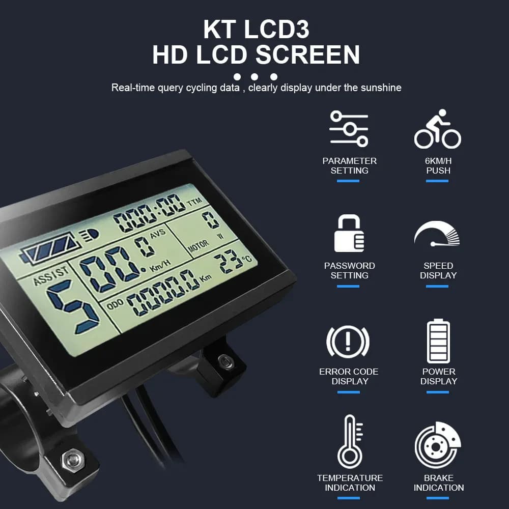 36V 48V 250W 350W Ebike Kit with USB Charging KT LCD8HU LCD3U LCD5 Display Front Rear Cassette Hub Motor Conversion Kit DIY