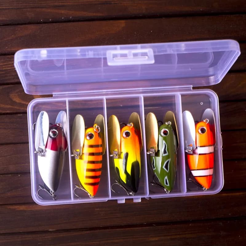 5 pieces canned with surface bound bait for bees 5,8 cm/12.5 g artificial hard bait with two rotating sequins 3D realistic eyes fishing equipment