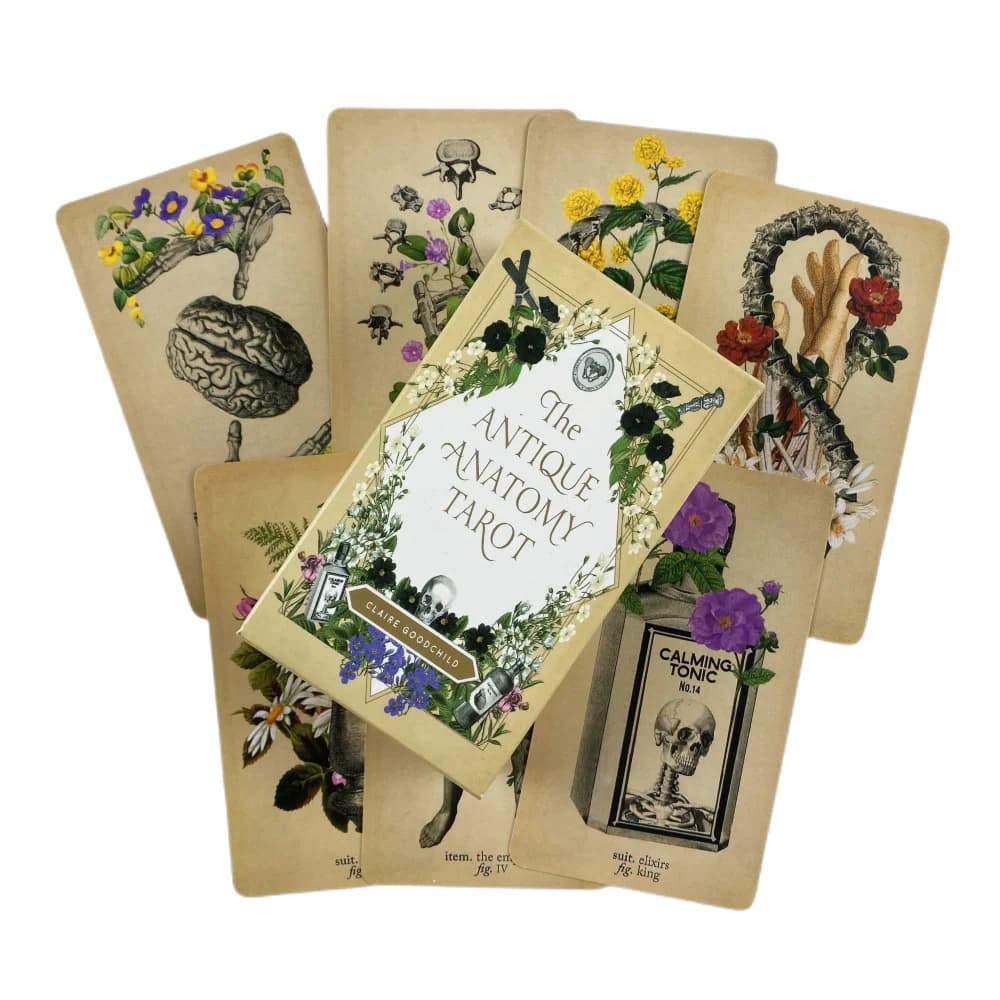 Il mazzo di carte dei tarocchi dell'anatomia antica, gioco da tavolo per feste in famiglia, oracolo inglese completo, divinazione del destino