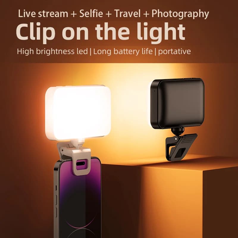 Pocket Led Selfie Light for iPhone IPad Mobile Phone Clip for Laptop Flash Fill Video Photo Ringlight Photo Lamp