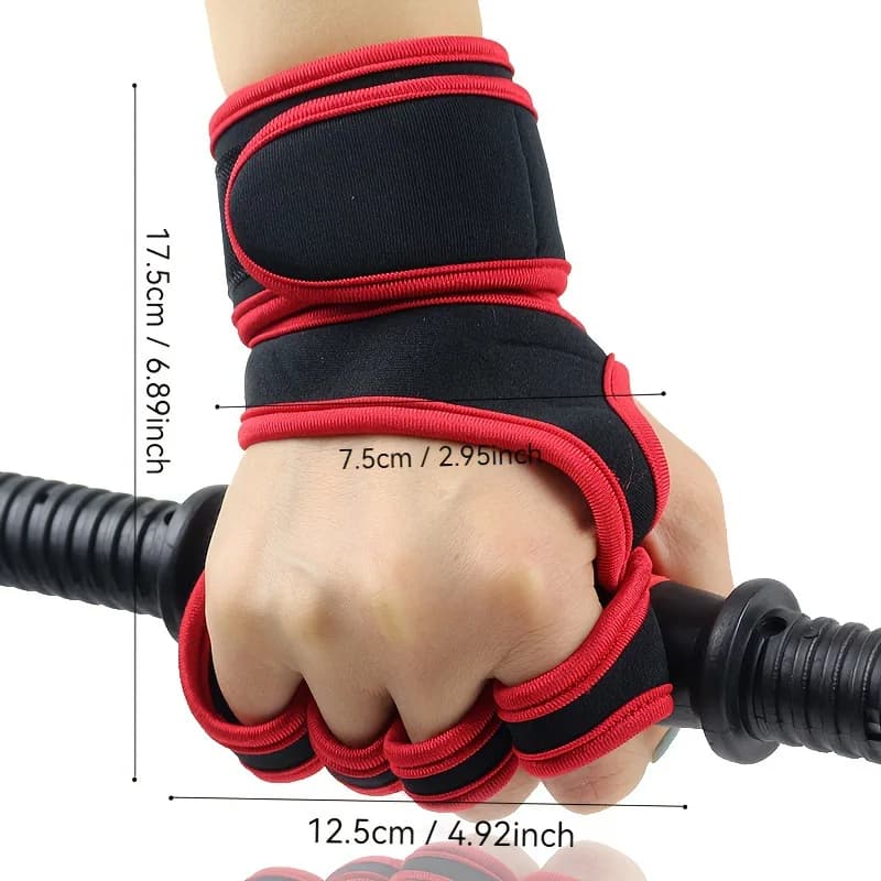 Utdoor Sports Half-Finger Cycling Gloves Workout Gloves Fitness Body Building Weightlifting Gym Hand Wrist Palm Protector Gloves