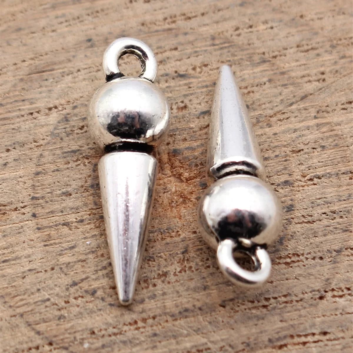 Punk Rock Spike Cone Charms Taper Spindle Pendants For Wind Chime Ornament Dangle Earring Handmade Craft Supplies For