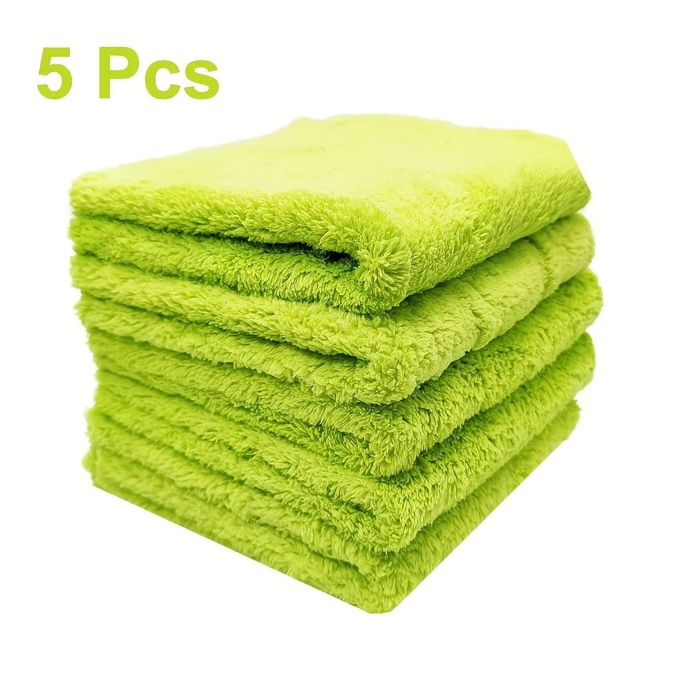 Confezione da 1/3/5 Pezzi di Panni in Microfibra Senza Bordi 400GSM per Detailing Auto, 16x16 Pollici, Ultra Morbidi e Assorbenti per Lavaggio, Asciugatura e Lucidatura