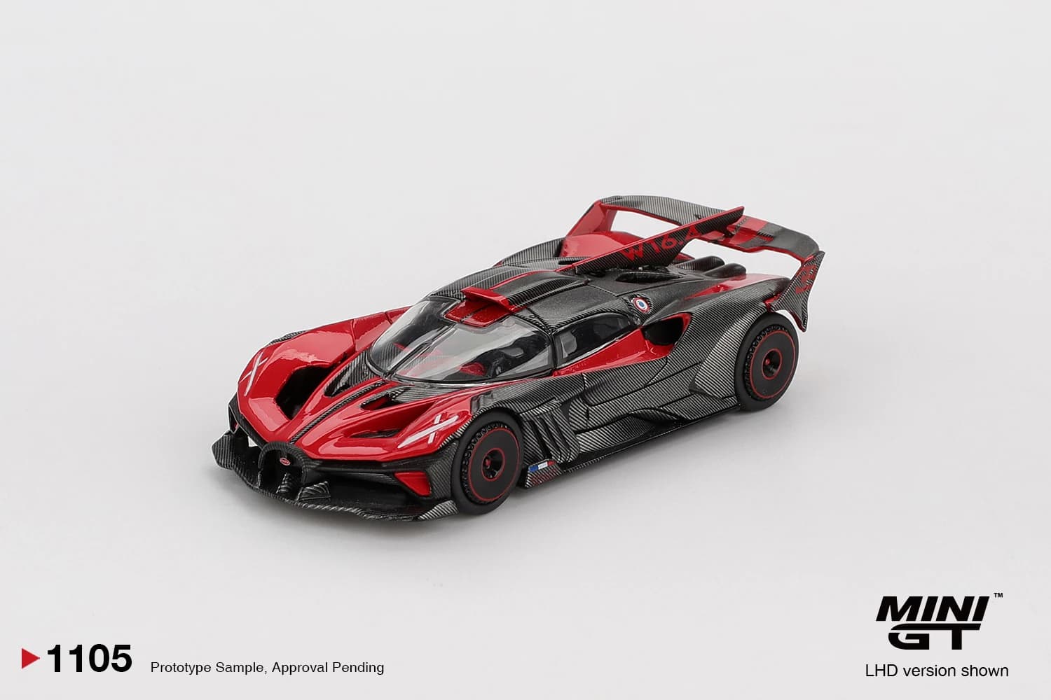 MINIGT 1/64 Bugatti Bolide Rosso MGT01105-CH Modellini Auto in Metallo Pressofuso Giocattoli per Bambini