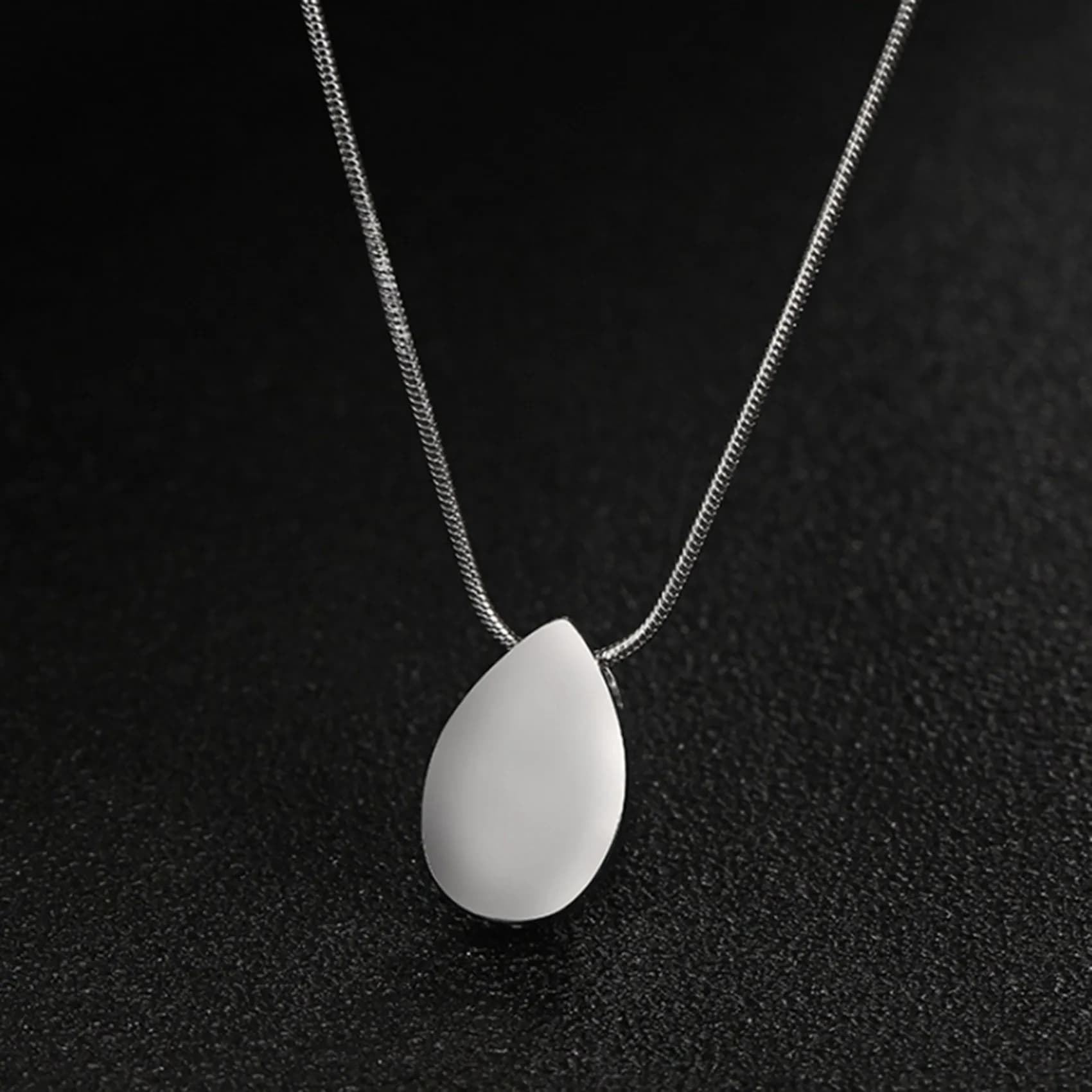 *X07A 5X Custom Necklace with water drop cream urn with filling kit for ashes cremation jewelry