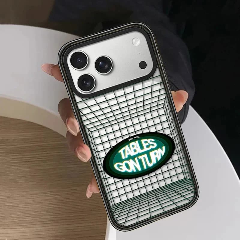 Grid Space Impact Black Border Magnetic Phone Case Cover for IPhone 13 14 15 16 17 Pro Max Case for IPhone Air