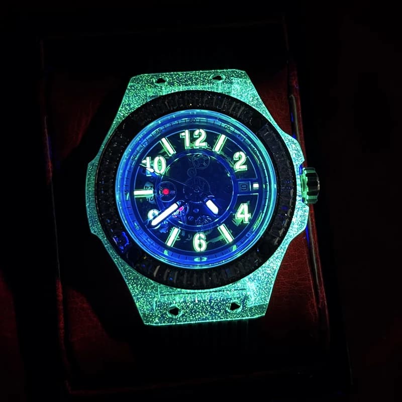 HANBORO Orologio automatico da donna Orologio da polso meccanico da donna Cassa in acrilico con zaffiro luminoso impermeabile