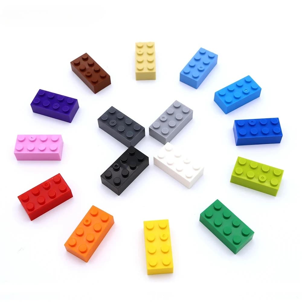 40 Pezzi Mattoncini da Costruzione Fai-da-Te, Blocchi Spessi 2x4 Punti, Giocattoli Educativi Creativi Compatibili con 3001, Giocattoli in Plastica per Bambini