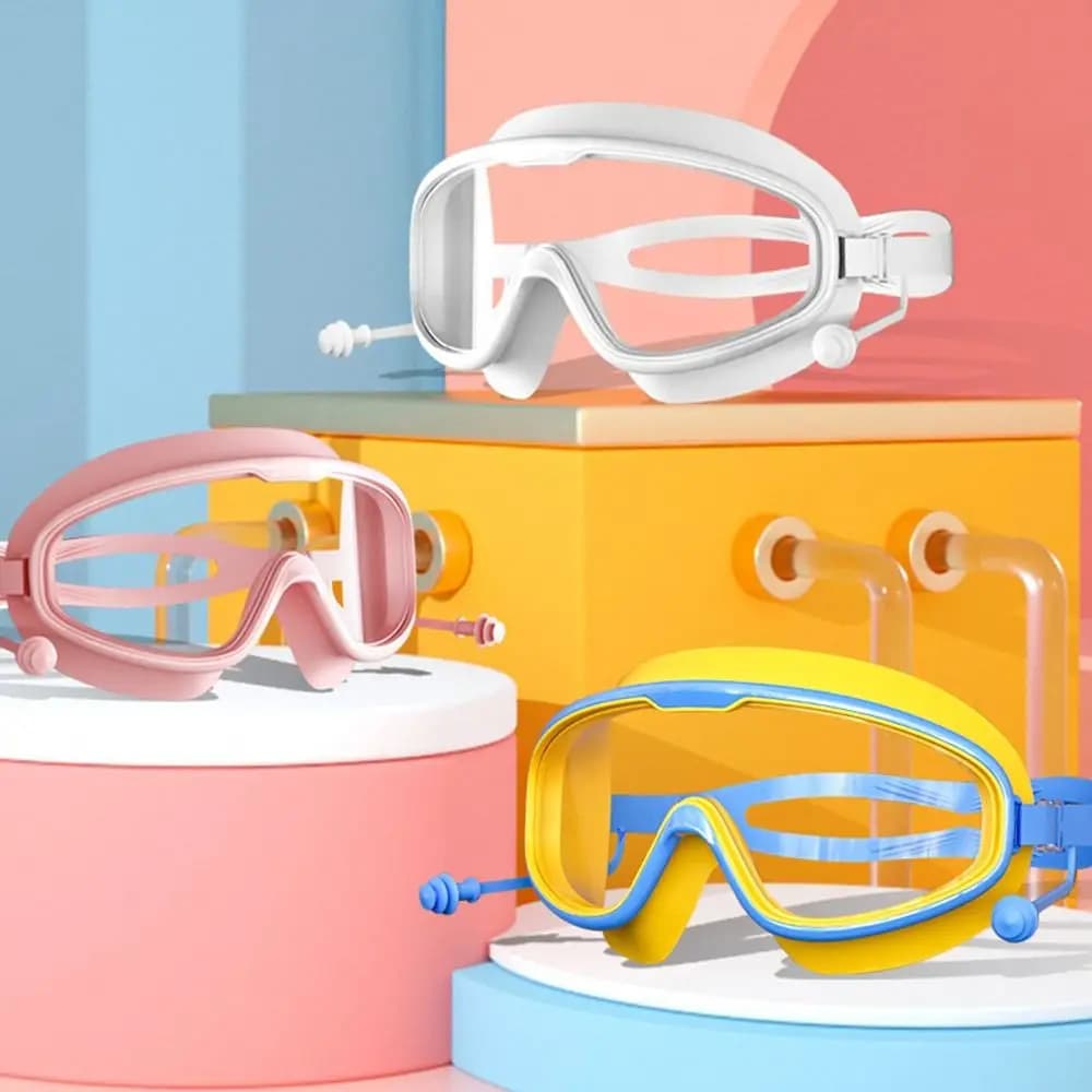 Adjustable UV protection glasses for kids Toddler 3-15, no leakage clear swim glasses for boys and girls swimming pool beach swimming