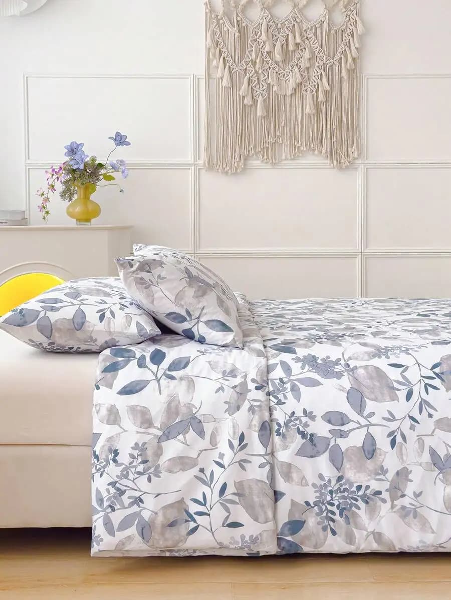 Soft Microfiber Floral Duvet Cover Set With Pillow Shams For Twin Queen King Full Bed