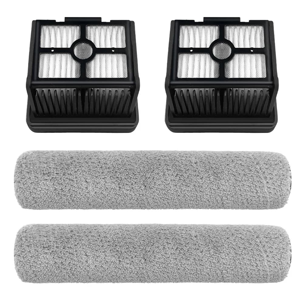 Kit Filtro Spazzola Principale per Serie Dreame T40 – 2 Spazzole a Rullo (Senza Manico) + 2 Filtri, Costruzione in Plastica/Nylon/Feltro