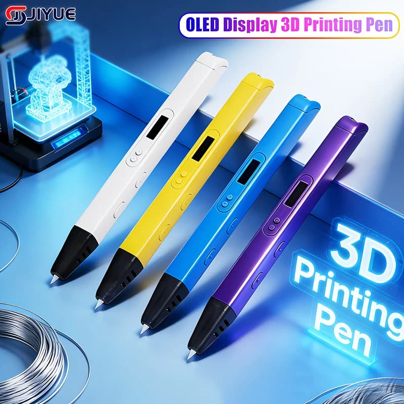 RP800A 3D Printing Pen Display OLED High Temperature 3D Drawing Pen with PLA Filament for Scarabs Make Christmas Gifts