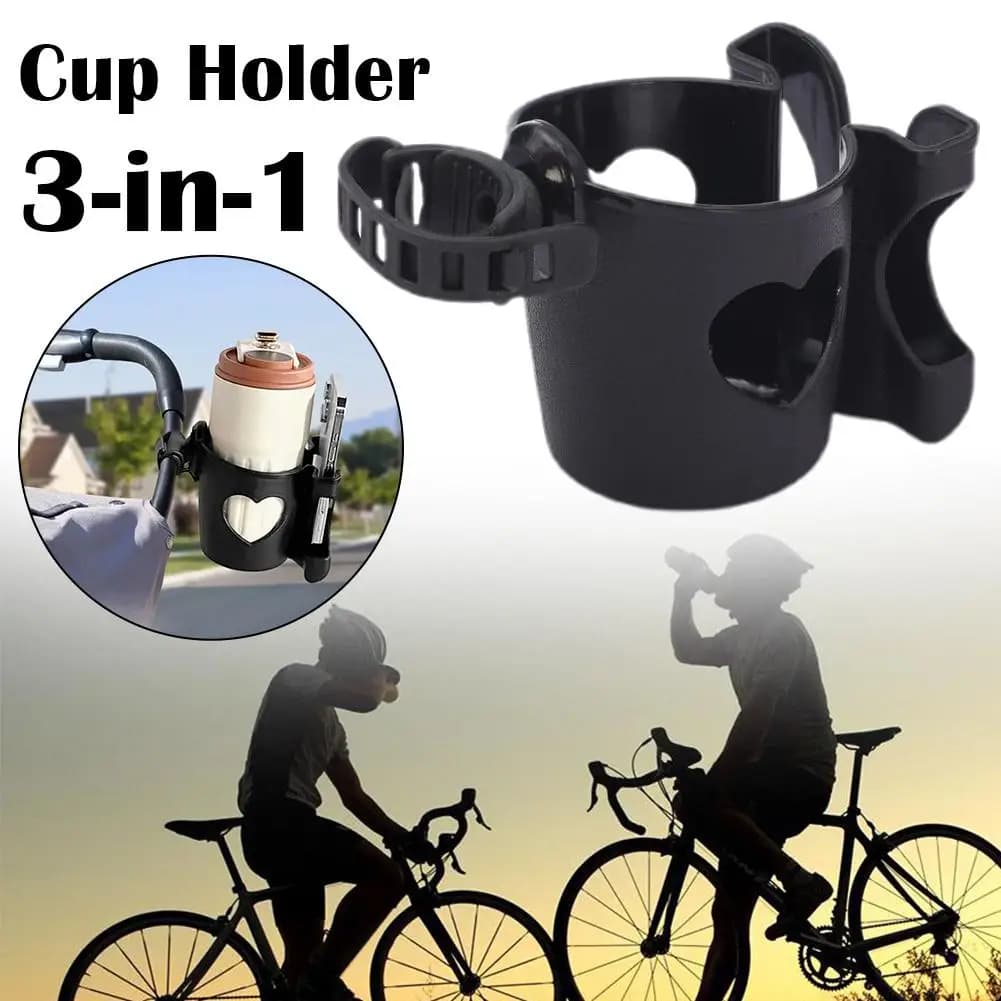 Universal Cup Holder Heart-Shaped Cutout Design Adjustable Strap Bottle Cage For Bike Stroller Wheelchair Scooter