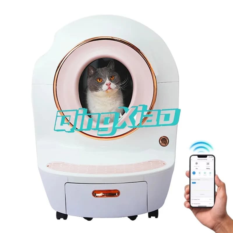 Lettiera Intelligente Autopulente per Gatti di 13,6 kg, con Spazzola Elettrica Rinforzata, Completamente Chiusa, Anti-Odore, Anti-Schizzi, Toilette Automatica