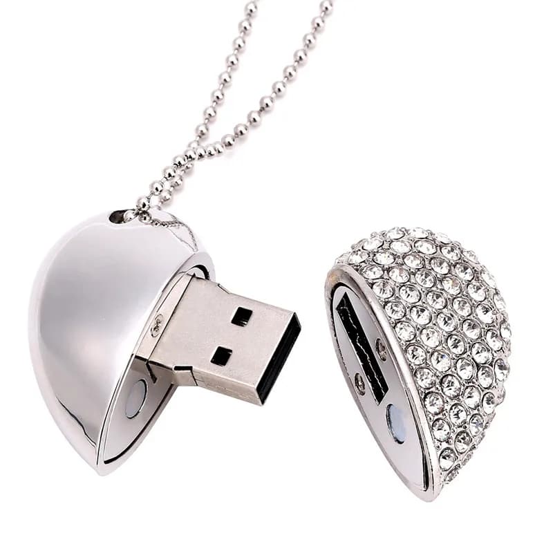 Chiavetta USB 2.0 a forma di cuore in cristallo JASTER, molto venduta, memoria esterna da 4GB 16GB 32GB 64GB