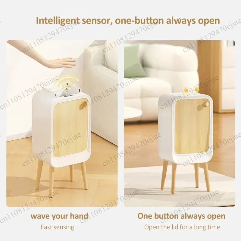 20L Smart Sensor Trash Can Elevated Base Luxury Wastebasket with Lid for Home Kitchen Bathroom Paper Bin