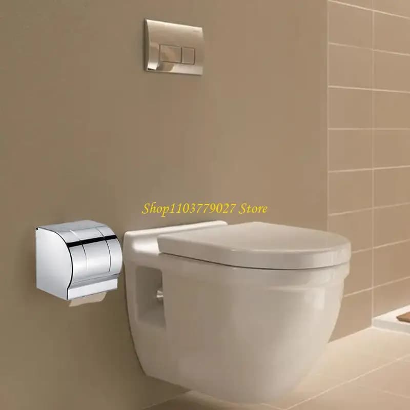 C4DF Dispenser per rotoli carta igienica in acciaio inossidabile Porta carta igienica da parete per casa con vassoio sulla