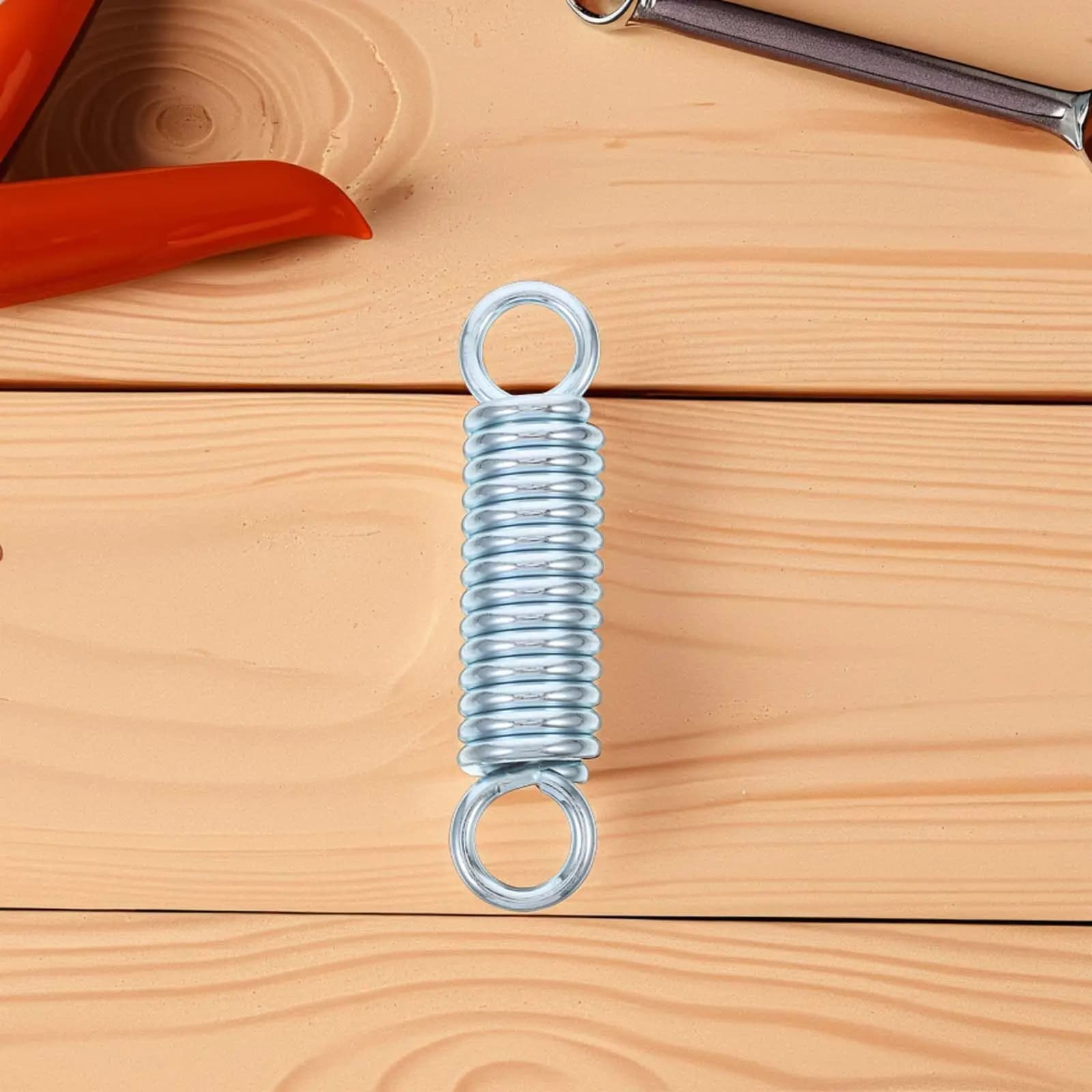 Spring pendant for heavy duty outdoors, with cushioning, for veranda, with mounting chains for box bags and hanging chairs