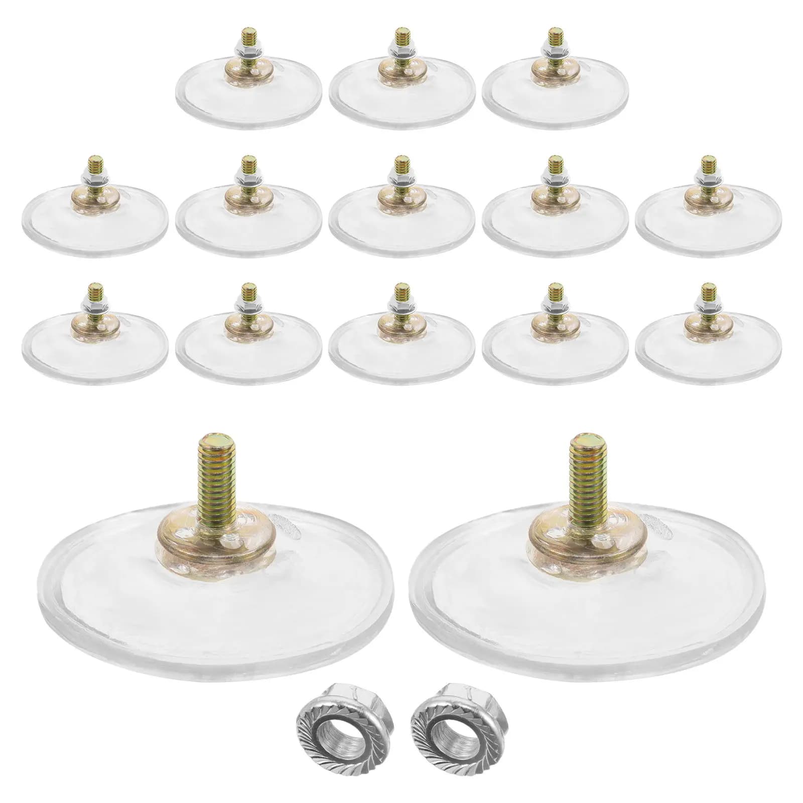 15Pcs Heavy Duty Suction Cup Holders Clear Plastic Sucker Pads for Bathroom Kitchen Glass Mount Screw Thread Hooks