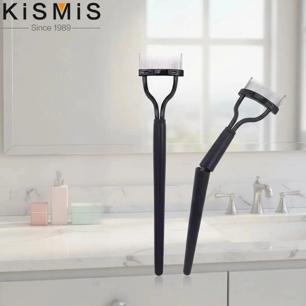 Foldable Black Folder with Eyebrow Combs and Applyer Mascara Guide - Beauty Tool for Eyelash Care