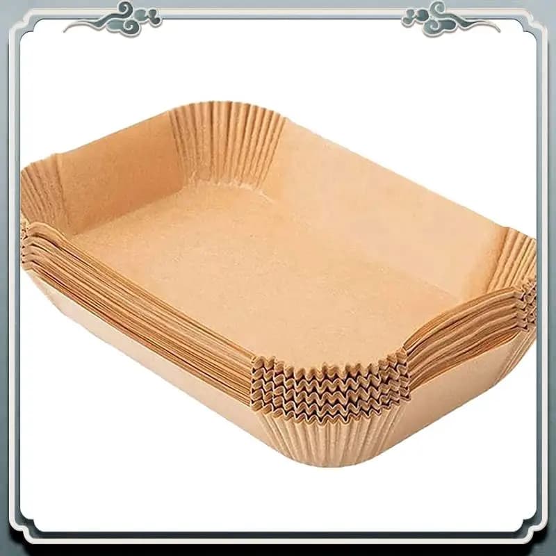 100PCS Air Fryer Liners Rectangle, Air Fryer Liners For Ninja DZ201 DZ401, Air Fryer Baking Paper For Ninja Foodi Dual Top-Rated