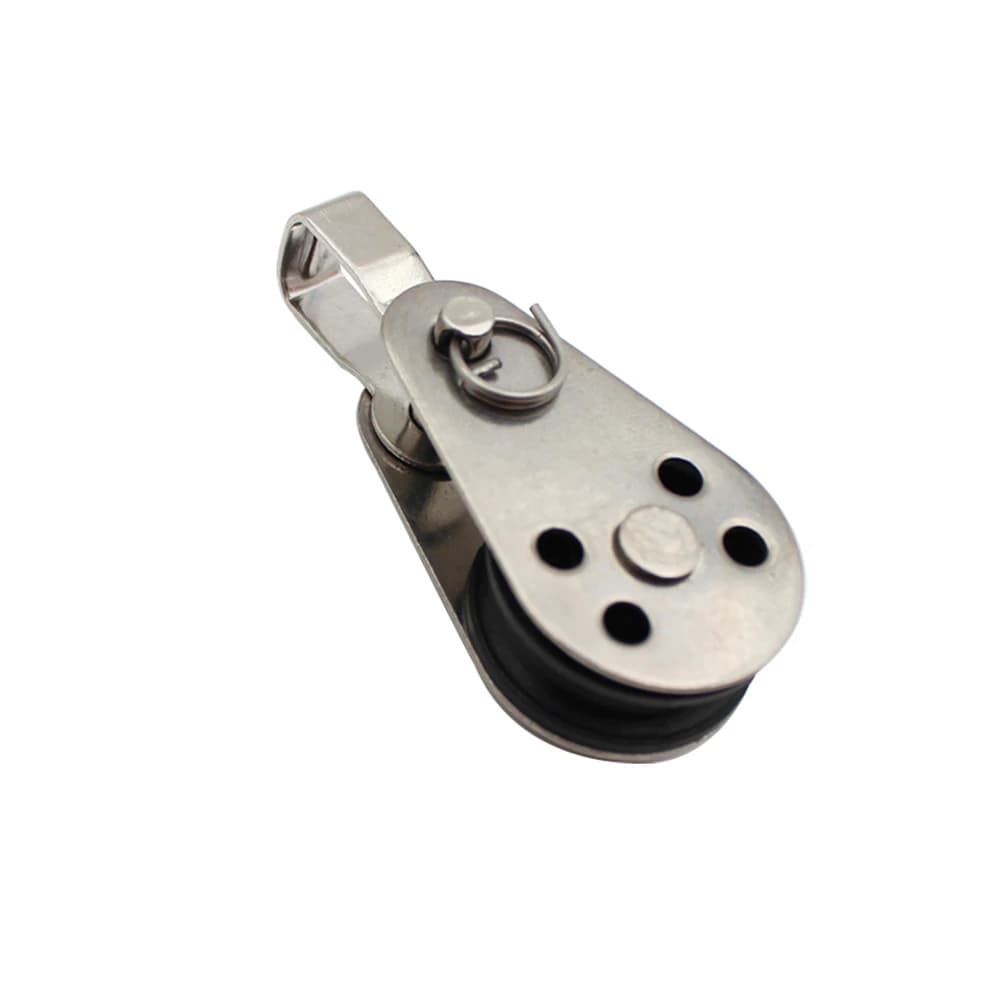 Kit Pulegge 2 Pezzi 45*26mm, Blocchi di Ancoraggio, Occhielli per Imbarcazioni, Pulegge in Acciaio Inox per Ancoraggio Nautico