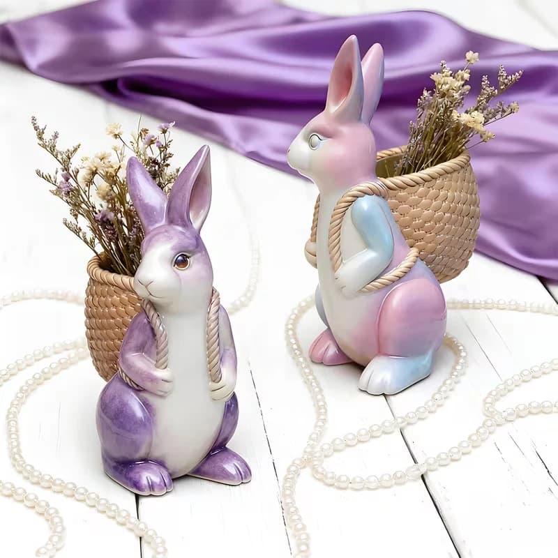 Easter Bunny Shape Molds Adorable Easter Bunny Aromatherapy Plaster Mold Smiling Rabbit Silicone Candle Molds