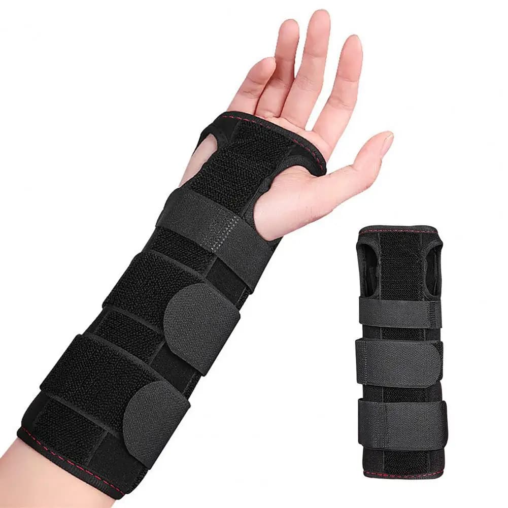 Tutore di supporto per il polso per uomo e donna Supporto per la mano regolabile con 2 stecche stabilizzatori in metallo e 3 cinghie per la mano sinistra destra
