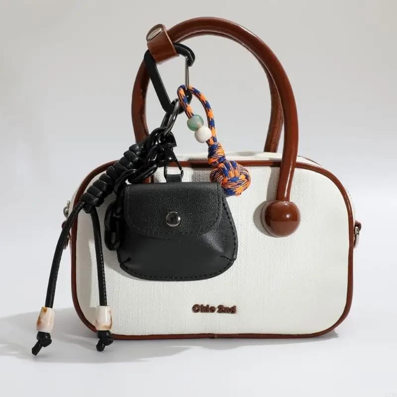 Ciondolo per borsa per auricolari con ciondolo portamonete in pelle PU stile coreano