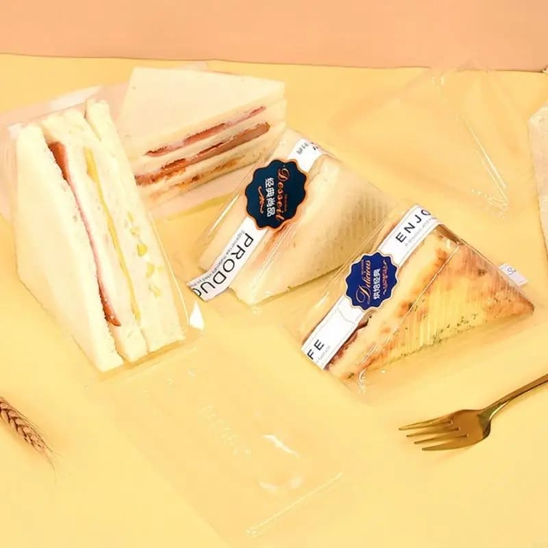 Recyclable PET sandwich containers Hermetic closure for food protection Easy to stack Use B03E