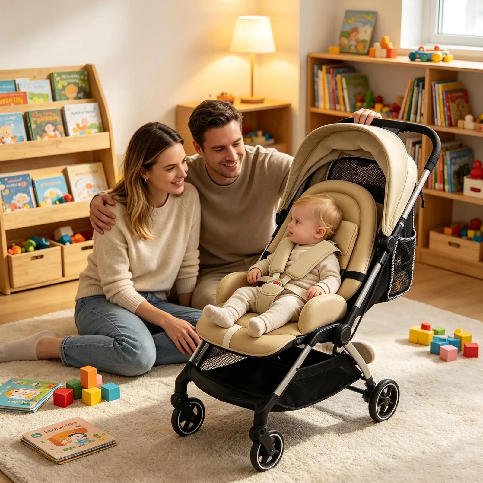 Stroller Seat Cushion Breathable Elastic Ergonomic Back Lumbar Support Universal Stroller Seat Insert for Over 6 Months Boys