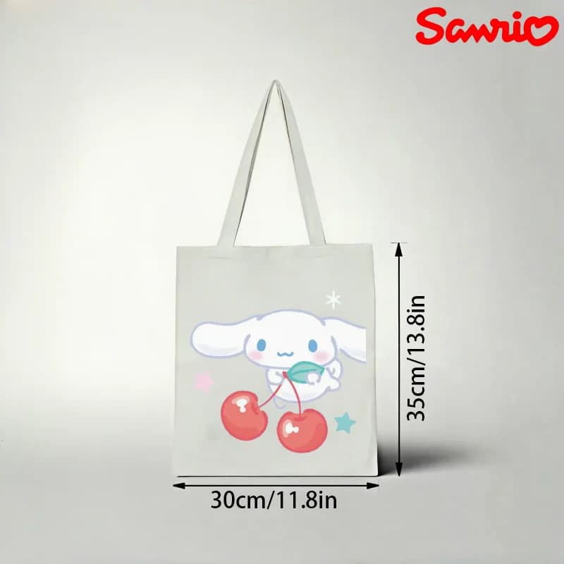 Borsa tote Kawaii Cinnamoroll Cherry da 1 pezzo, simpatica borsa a tracolla casual per ragazze