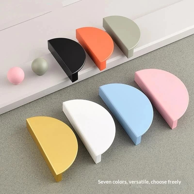 1 Pezzo Maniglia Colorata Semicircolare per Armadio, Credenza, Cassetto, Stile Crema, per Cameretta Bambini