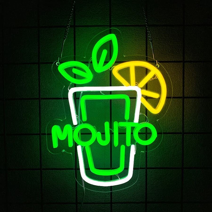 Insegna al neon Mojito per decorazione da parete, insegna luminosa per man cave, club, feste, bar domestico, decorazioni per soggiorno, man cave, regalo per amici