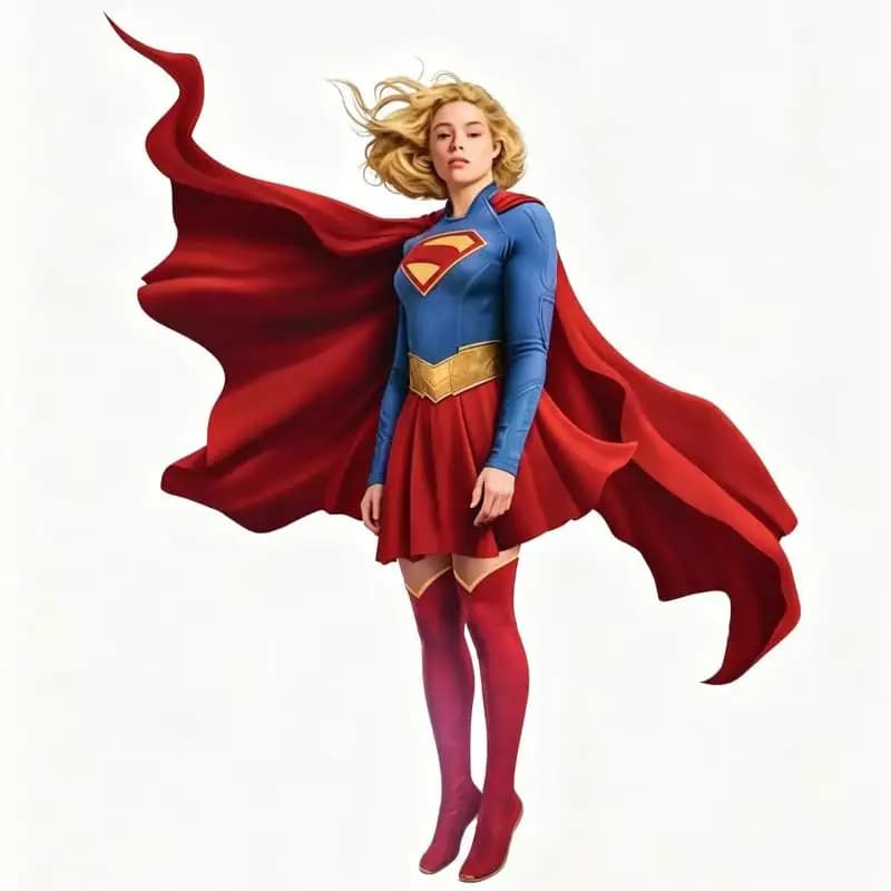 Super Costume Cosplay Superhero Kara Zor-El Danvers Uniform Set Top Skirt Cloak for Women Comic Con Suit Halloween Disguise