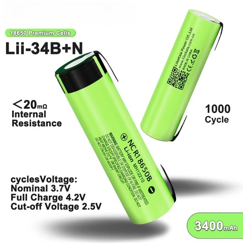 Batteria al Litio 18650B 34B 3400mAh 3.7V per Repellente per Insetti e Roditori, Bidone Intelligente, Dispositivo Snellente per il Viso, Lampada da Campeggio