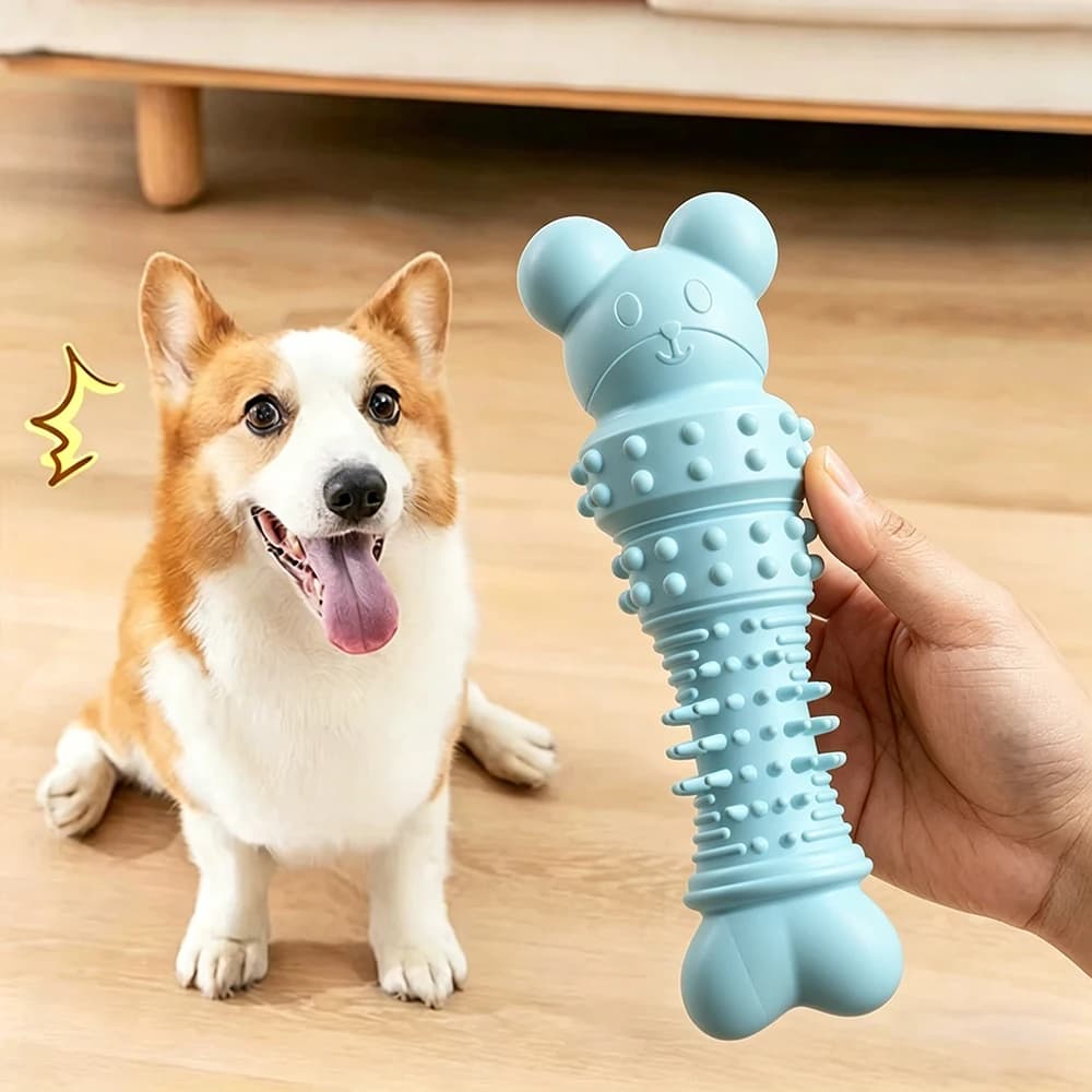 Nuovi simpatici giocattoli da masticare a forma di orsetto per cani e gatti, resistenti al mastico, per masticare e pulire i denti, accessori per animali domestici
