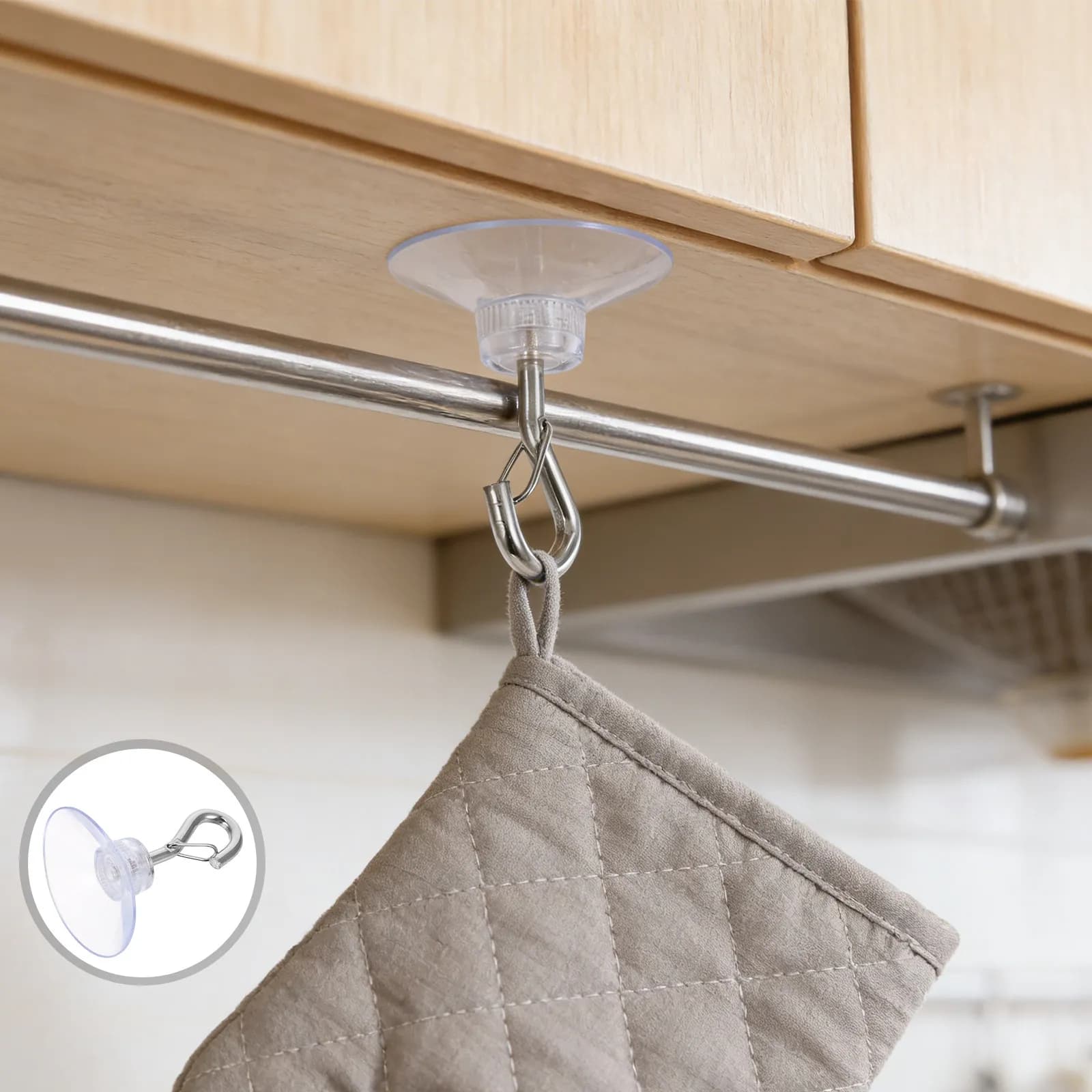 6 Pezzi Ganci a Ventosa Trasparenti in PVC Riutilizzabili Resistenti Non Danneggianti per Soffitto, Luci, Piante, Palloncini e Decorazioni
